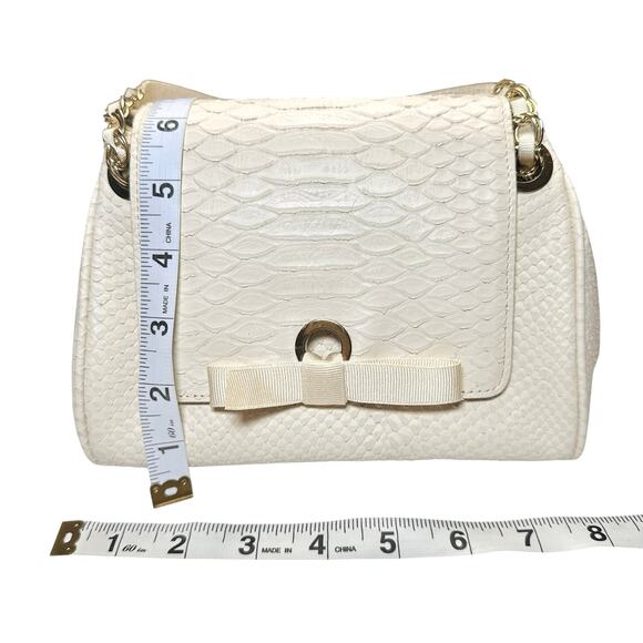 Banana Republic | Women | Vintage Cream Cow Leather Snake Textured Mini Handbag - Picture 15 of 16